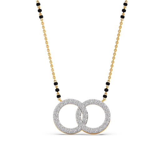 Forever Loop Round Diamond Mangalsutra - Yellow