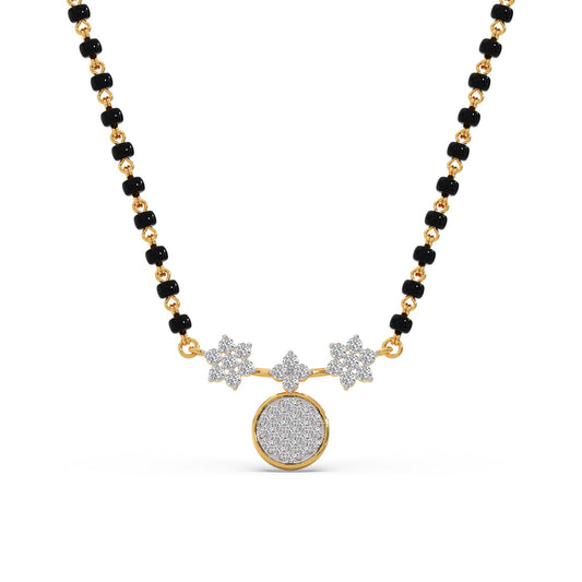 Vasantika Cluster Diamond Mangalsutra - Yellow