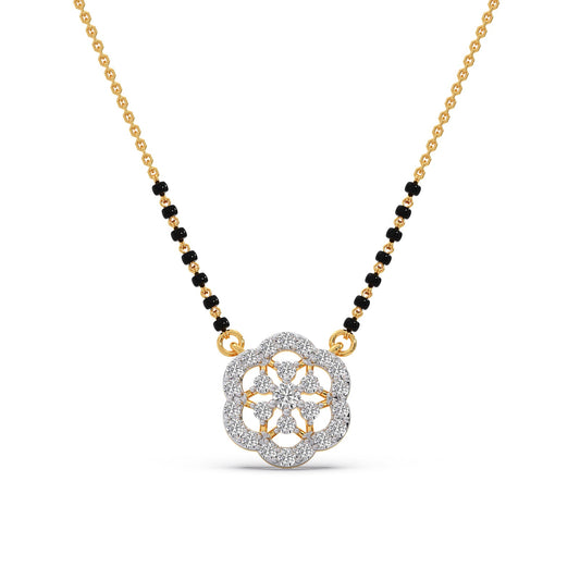 Aarvika Cluster Diamond Mangalsutra - Yellow