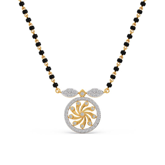Swirl Elegance Diamond Mangalsutra - Yellow