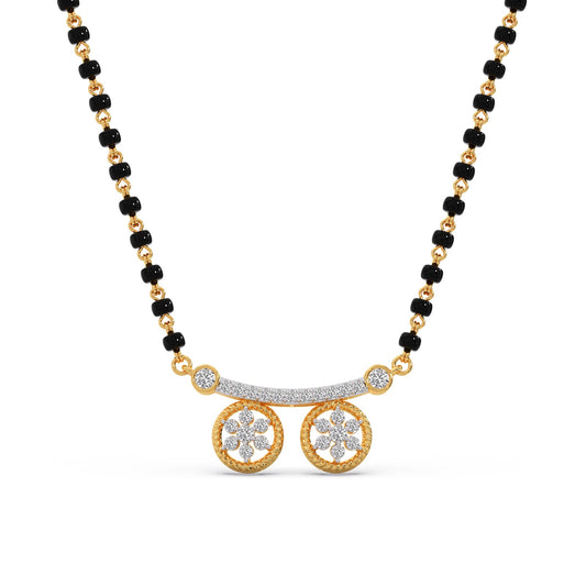 Pushpika Cluster Diamond Mangalsutra - Yellow