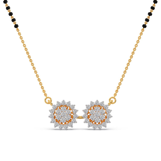 Aarika Cluster Diamond Mangalsutra - Yellow