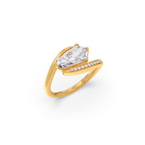Celestial Pin-Cut Solitaire Bypass Ring