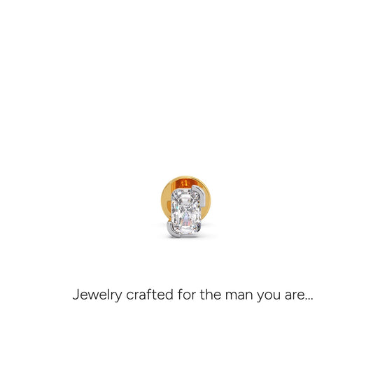 0.27 ct Crisscut Ashoka Cut Solitaire Men's Stud - Yellow