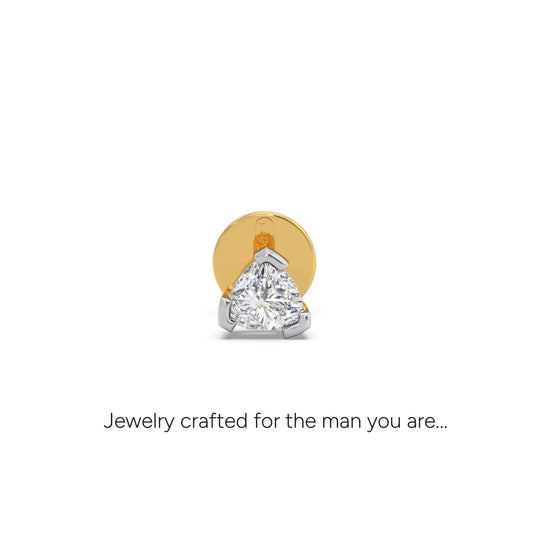 Split Trillion Cut Diamond Men's Stud - Yellow