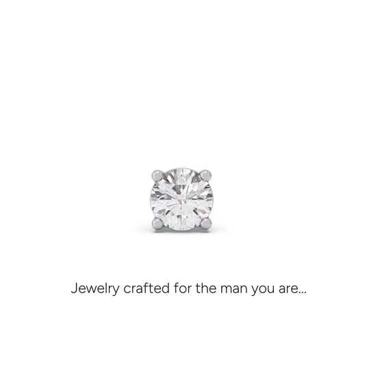 1.5ct Classic Round Solitaire Men's Stud - Yellow