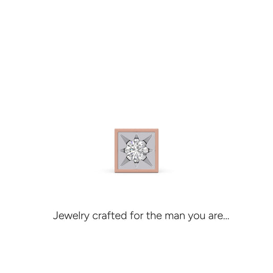 Prism Round Diamond Men's Stud - Rose