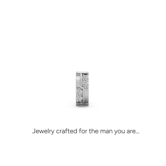 Duo-Tone Round Diamond Men's Bali - White
