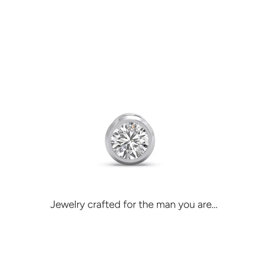 0.51 ct Dazzling Round Solitaire Men's Stud - White