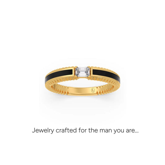 Vector Noir Diamond Mens Ring - Yellow
