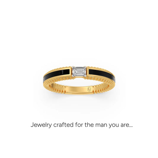 Vector Noir Diamond Mens Ring - Yellow