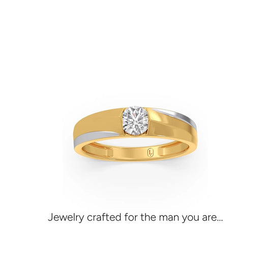 Forever Solitaire Couple Band For Him - Yellow