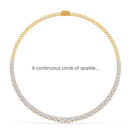 17.6 ct Graduating Pear Diamond Tennis Necklace - Yellow