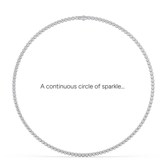 12.56 ct Bezel Round Diamond Tennis Necklace - White