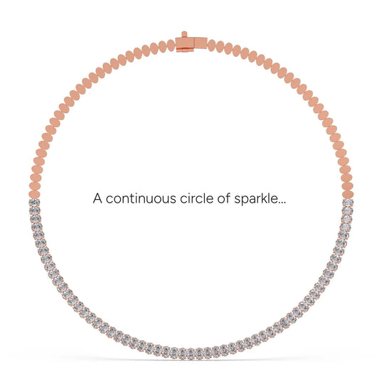10.62 ct Timeless Oval Diamond Tennis Necklace - Rose