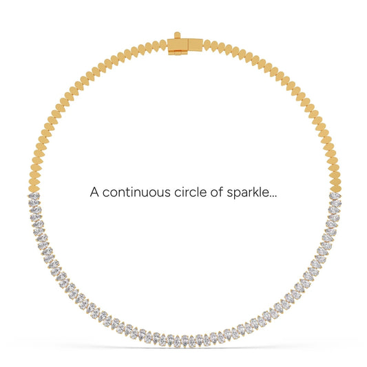 10.8 ct Ethereal Pear Diamond Tennis Necklace - Yellow