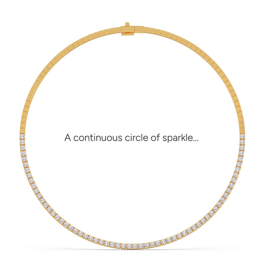 5.33 ct Streamlined Round Diamond Tennis Necklace - Yellow