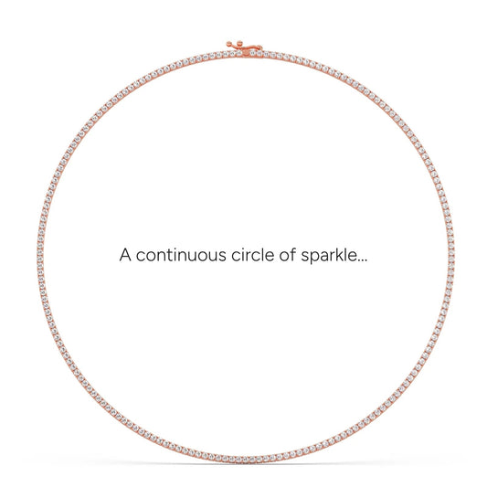 5.67 ct Dazzling Round Diamond Tennis Necklace - Rose