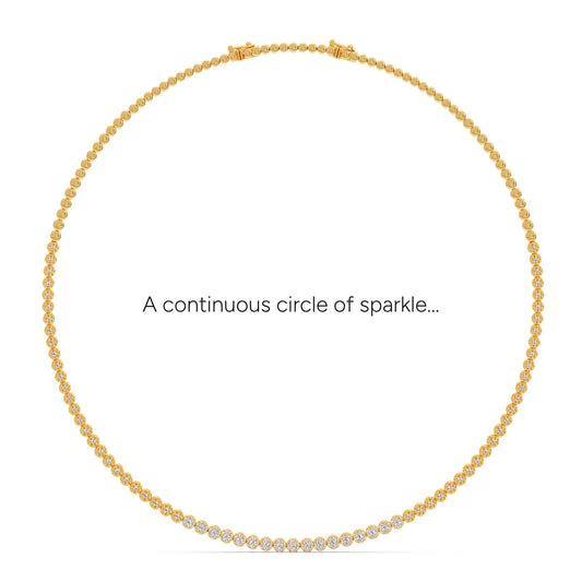 3 ct Sparkling Round Diamond Tennis Necklace - Yellow