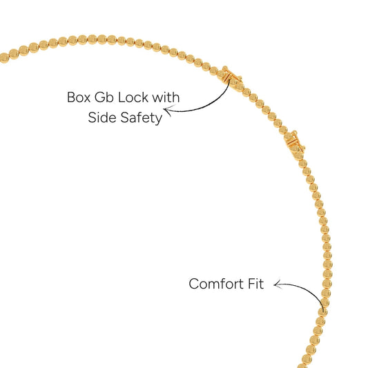 3 ct Sparkling Round Diamond Tennis Necklace - Yellow