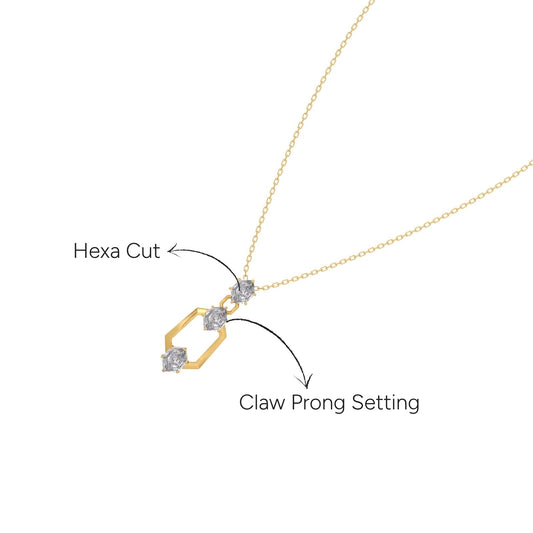 Hexa Trio Diamond Pendant - Yellow