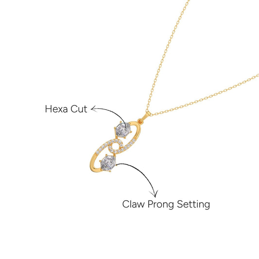 Hexa Solitaire Loop Pendant - Yellow