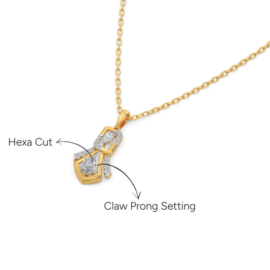 Hexa Grace Diamond Pendant - Yellow