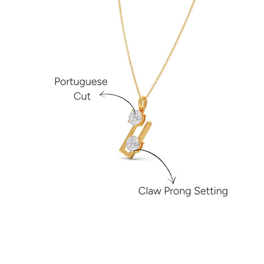 Portuguese U-Axis Pendant Necklace - Yellow