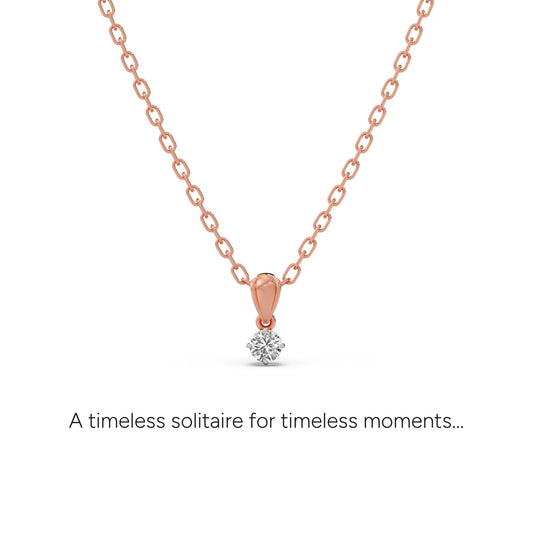 Round Diamond Bail Pendant - Rose