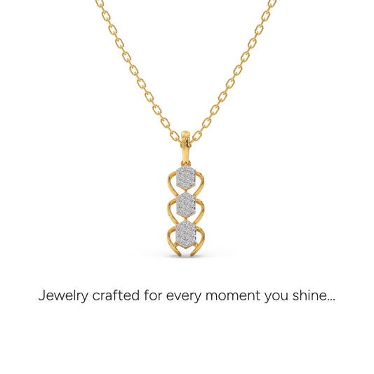 Antiqua Drop Diamond Pendant Necklace - Yellow