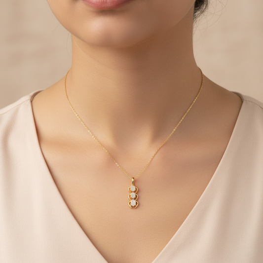 Antiqua Drop Diamond Pendant Necklace - MQ