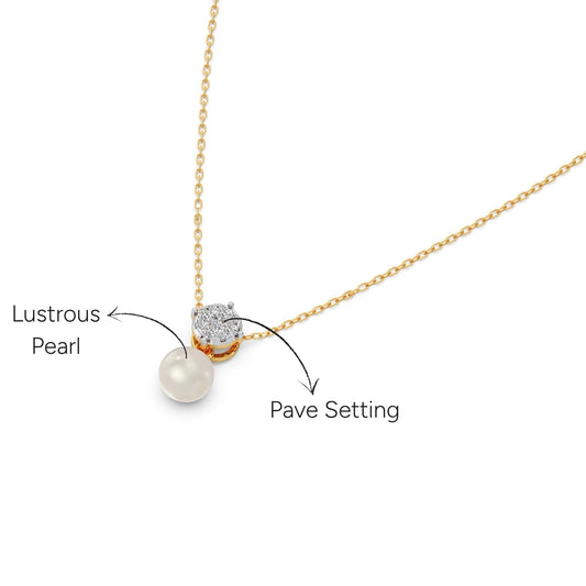 Everlasting Bloom Pearl Diamond Pendant - Yellow