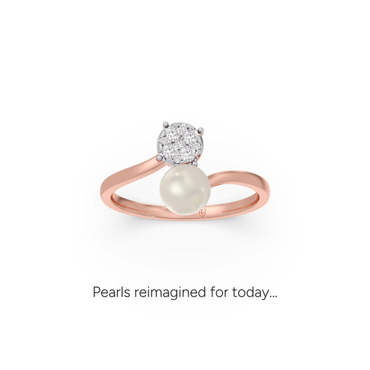 Everlasting Bloom Pearl Diamond Ring - Rose