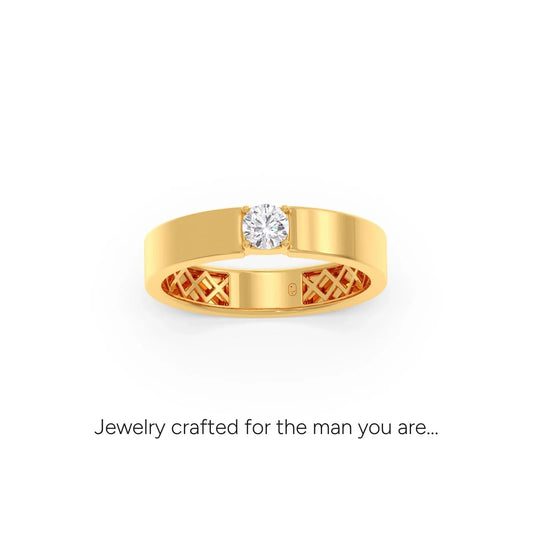 Classic Prong-Set Men's Band - Yellow