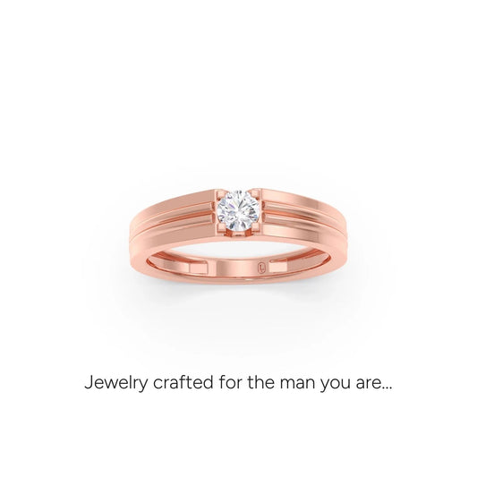 Men’s Classic Solitaire Engagement Ring - Rose