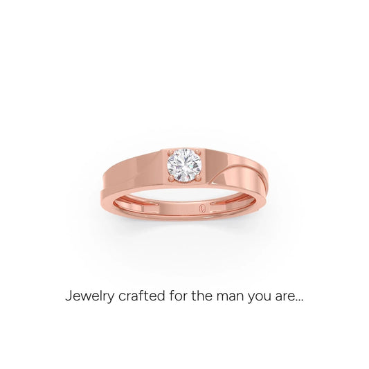 Men’s Classic Single Stone Band - Rose