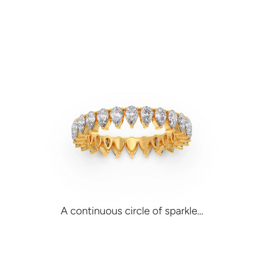 1.50ct Pear Shape Diamond Eternity Band - Yellow