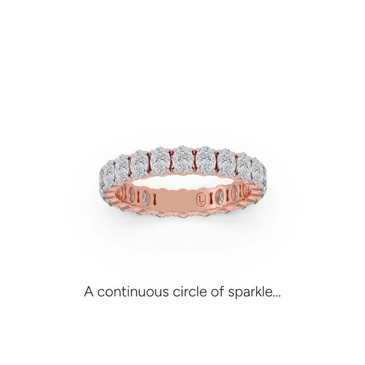 1.54 Ct Oval Cut Diamond Eternity Band - Rose
