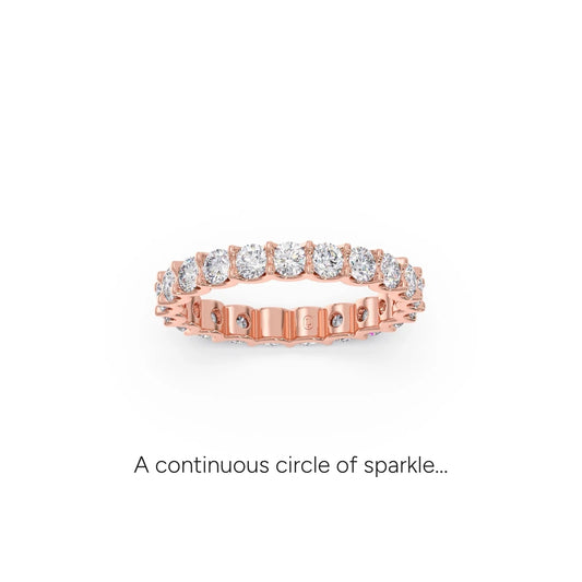 Round Cut 1.89ct Diamond Eternity Band - Rose