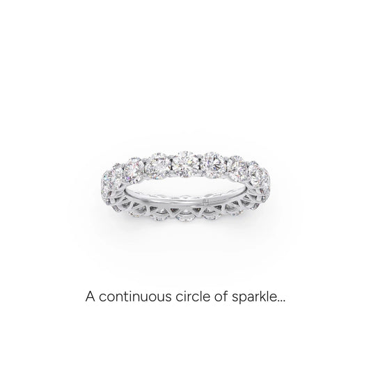 3.78ct Round Cut Diamond Eternity Band - White