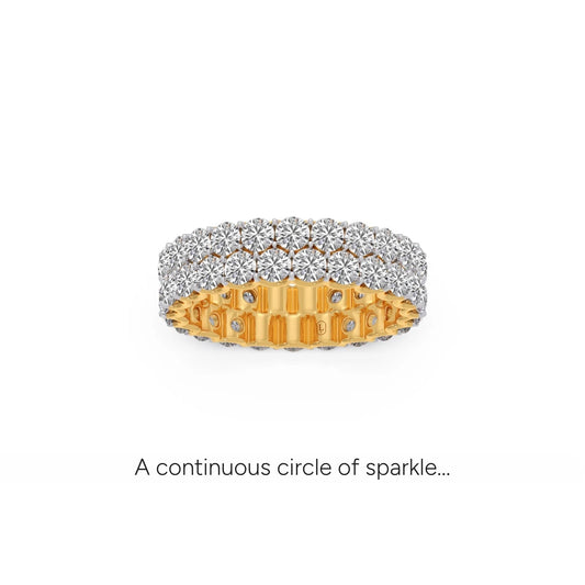 Round Cut  Prong set Eternity Band 4.00ct - Yellow