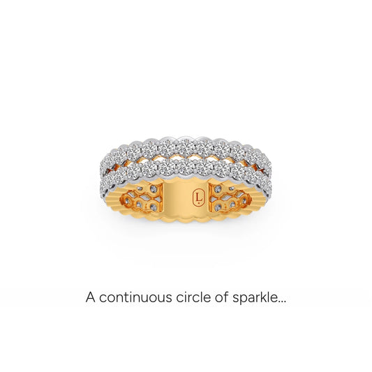 2.46ct Round Cut Diamond Eternity Band - Yellow