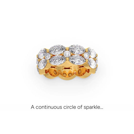 8.24ct Round & Marquise Eternity Band - Yellow