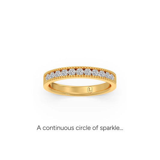 0.42 ct Lace Diamond Half Eternity Band - Yellow