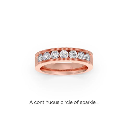 1.12 ct Fortress Diamond Half Eternity Band - Rose