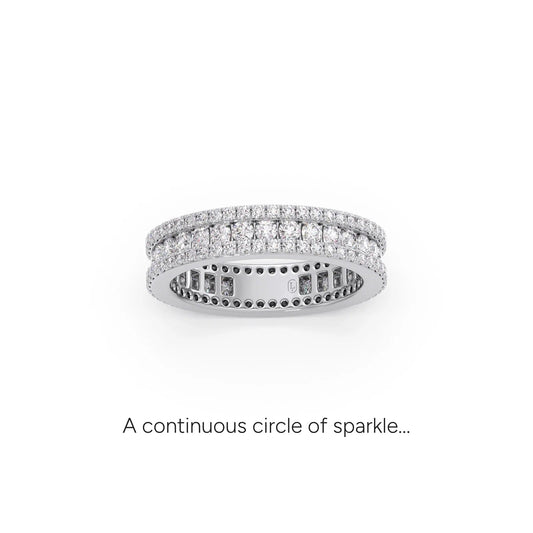 Round Microplate Prong Diamond Eternity Band 1.35CT - White