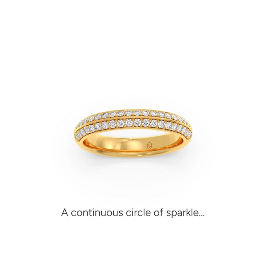 0.40ct Half Eternity Pave Diamond Band - Yellow