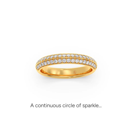 0.50ct Half Eternity Pave Diamond Band - Yellow