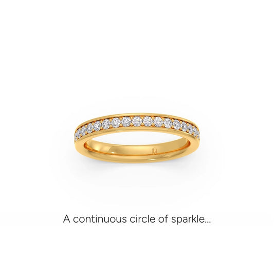 0.306ct Half Eternity Pave Diamond Band - Yellow