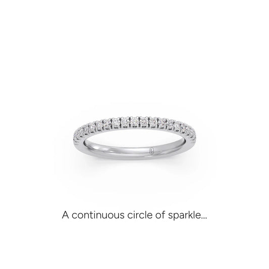 0.25ct Half Eternity Prong Diamond Band - White
